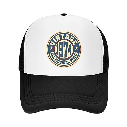 Baseballkappe Hiphop Sonnenhut Verstellbarer Trucker-Hut für Männer und Frauen Baseballkappe mit Verschluss auf der Rückseite Vintage-Stil alle Teile 1974 von TeysHa