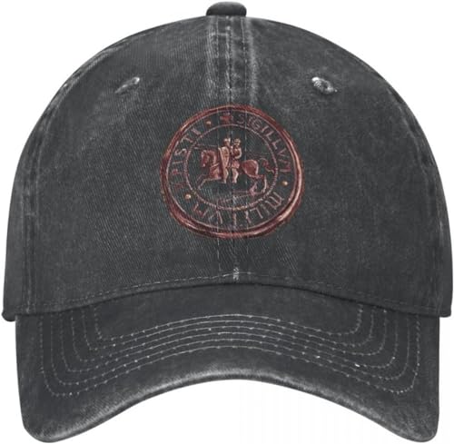 Baseballkappe Snapback Sonnenhut Hip Hop Baseballkappe Snapback Sonnenhut Tempelritter Siegel Symbol Frühling Sommer Cap Denim Casquette Lässiges Geschenk Männer Frauen von TeysHa