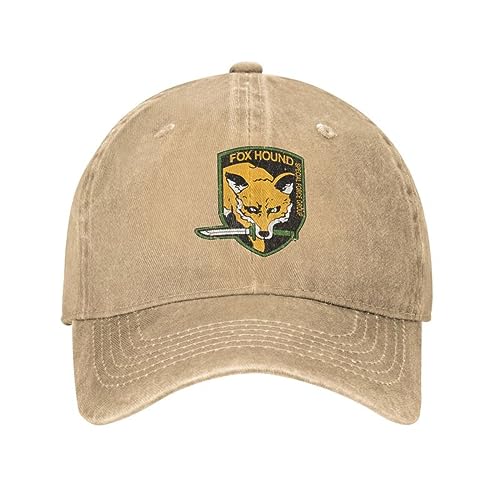 Baseballkappe Snapback Sonnenhut Mode Unisex Baumwolle Metal Gear Solid Fox Hound Baseballkappe Erwachsene Videospiel Einstellbar Papa Hut Männer Frauen Sport Hip Hop Geburtstagsgeschenk von TeysHa