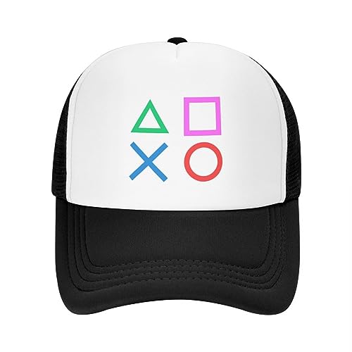 Baseballkappe Snapback Sonnenhut Playstations Controller Button Baseball Cap Outdoor Damen Herren verstellbar Game Gamer Geschenke Trucker Hat Frühling Snapback Caps Hip Hop Geburtstagsgeschenk von TeysHa