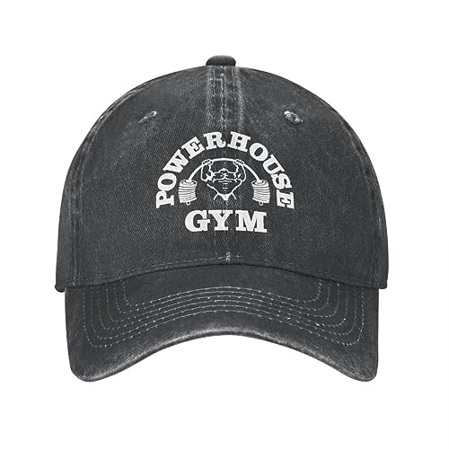 TeysHa Baseballkappe Hiphop Sonnenhut Powerhouse Gym Unisex-Stil Baseballkappe Lustige Distressed Denim Washed Caps Hut Vintage Outdoor Laufen Golf Snapback Cap Geburtstagsgeschenke für Frauen Männer von TeysHa