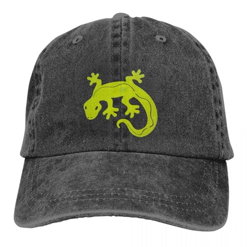 TeysHa Baseballkappe Snapback Sonnenhut Washed Herren Baseball Cap Green Gecko Trucker Snapback Caps Papa Hut Geckos Eidechse Tier Golf Hüte Männer Frauen von TeysHa