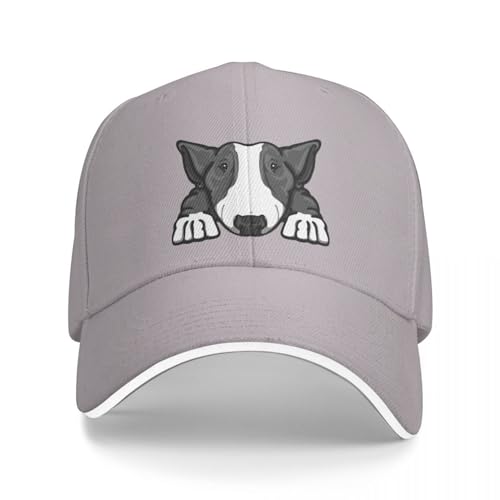 TeysHa Baseballkappe Snapback Sonnenhut grau weiß Bullterrier Baseball Cap Trucker Cap Cap süße Hüte für Männer Frauen Männer Frauen von TeysHa