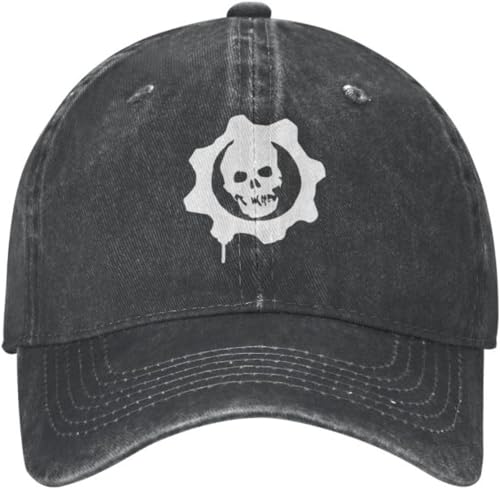 TeysHa Baseballkappe Snapback Sonnenhut weißes Skelett Totenkopf Baseballkappe Hip Hop Damen Herren verstellbar Gear Wars Papa-Mütze Frühlingsgeschenk Männer und Frauen von TeysHa