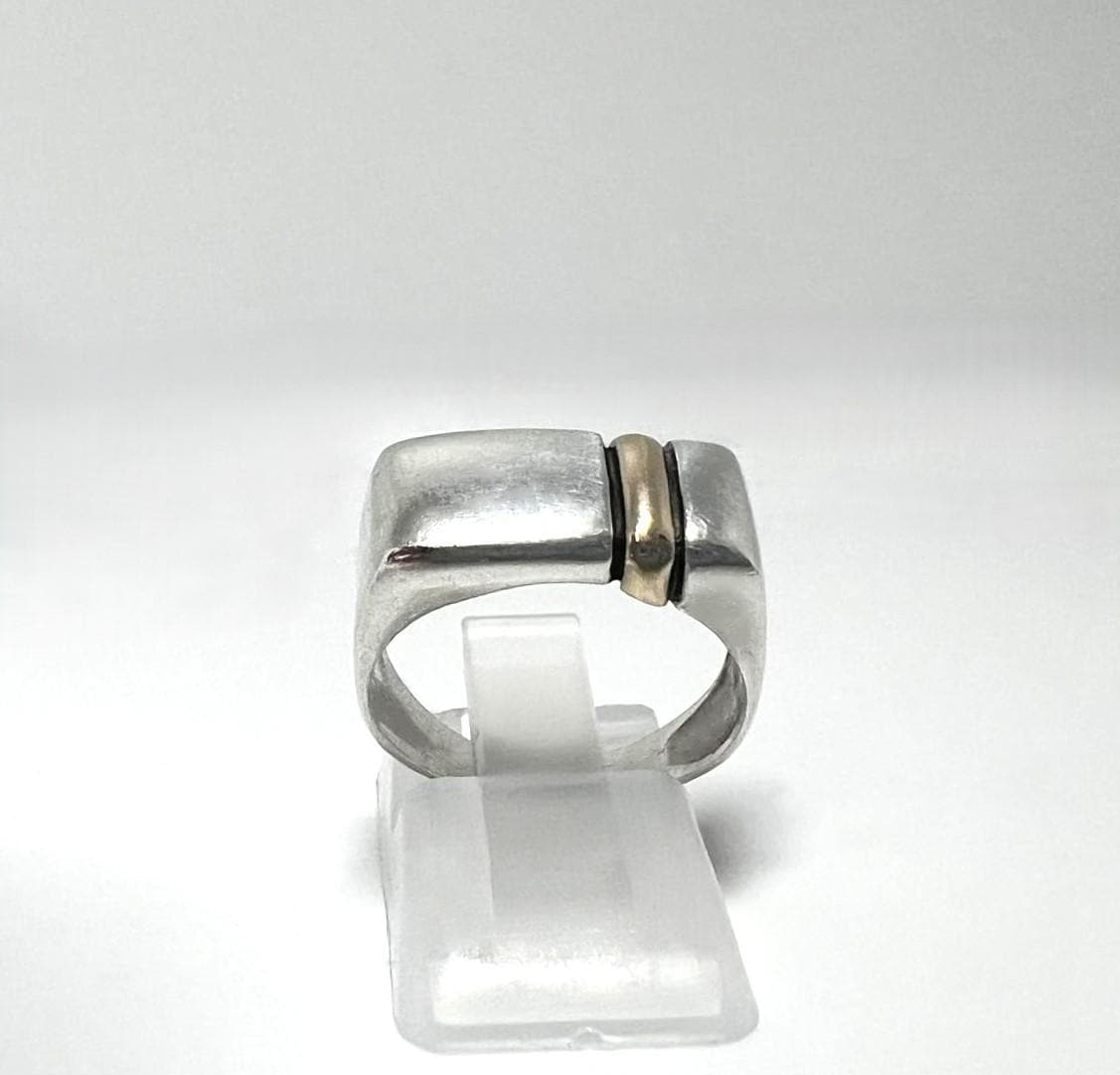 925 Silber Ring Mit Echtem Goldstreifen Vintage Bicolor Unisex Modernist Gr.eu 47 | Us 4 925 Silber Ring Mit Echtem Goldstreifen Vintage Bicolor Unisex Modernist Gr.eu 47 | Us 4 von TezsahShop