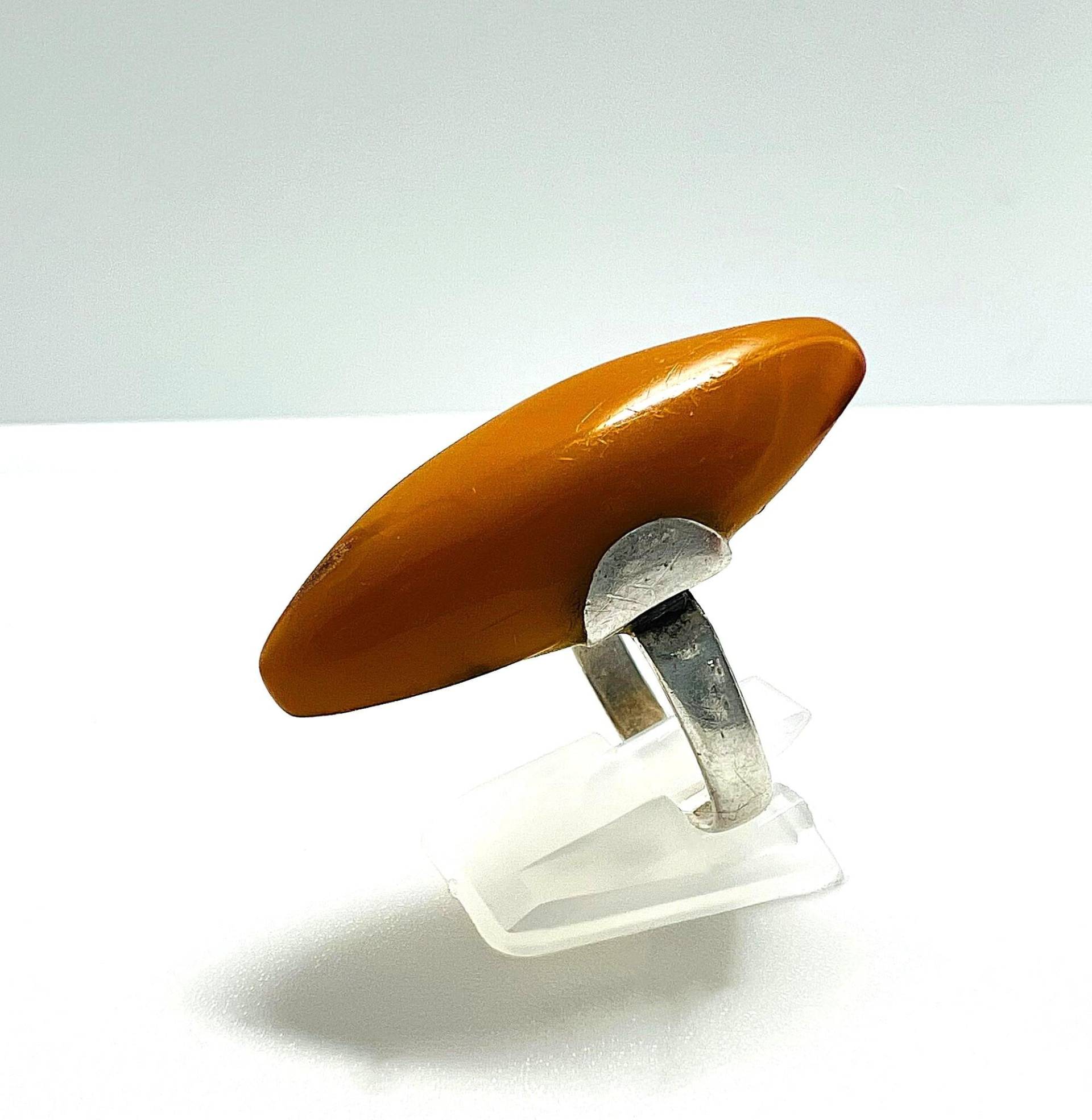 Antiker Butterscotch Amber Silber Ring Art Deco Vintage Bakelit Cognac 7G Antiker Butterscotch Amber Silber Ring Art Deco Vintage Bakelit Cognac 7G von TezsahShop