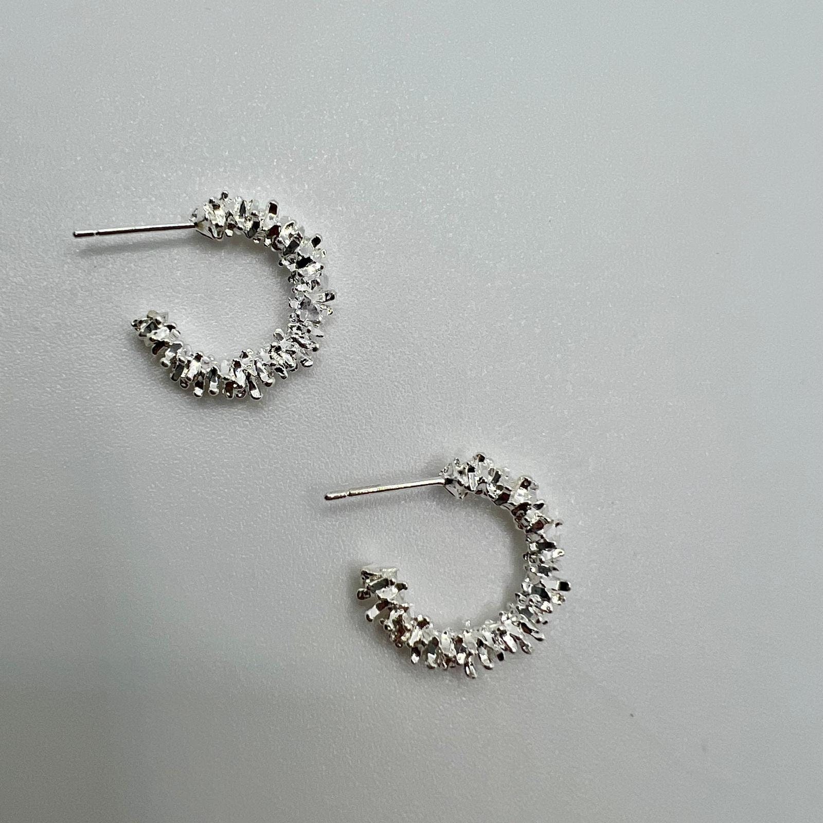 Sliver Hoop Earrings Silver Stainless Steel Nickel Free 925 Silber von TezsahShop