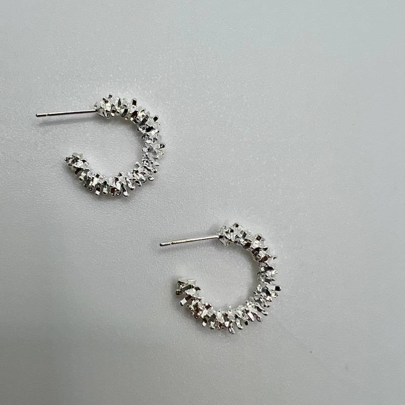 Sliver Hoop Earrings Silver Stainless Steel Nickel Free 925 Silber von TezsahShop