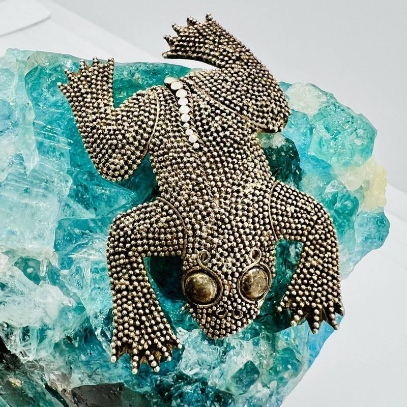 Vintage Frosch Brosche Aus 925 Sterling Silber Exquisites Schmuckstück von TezsahShop