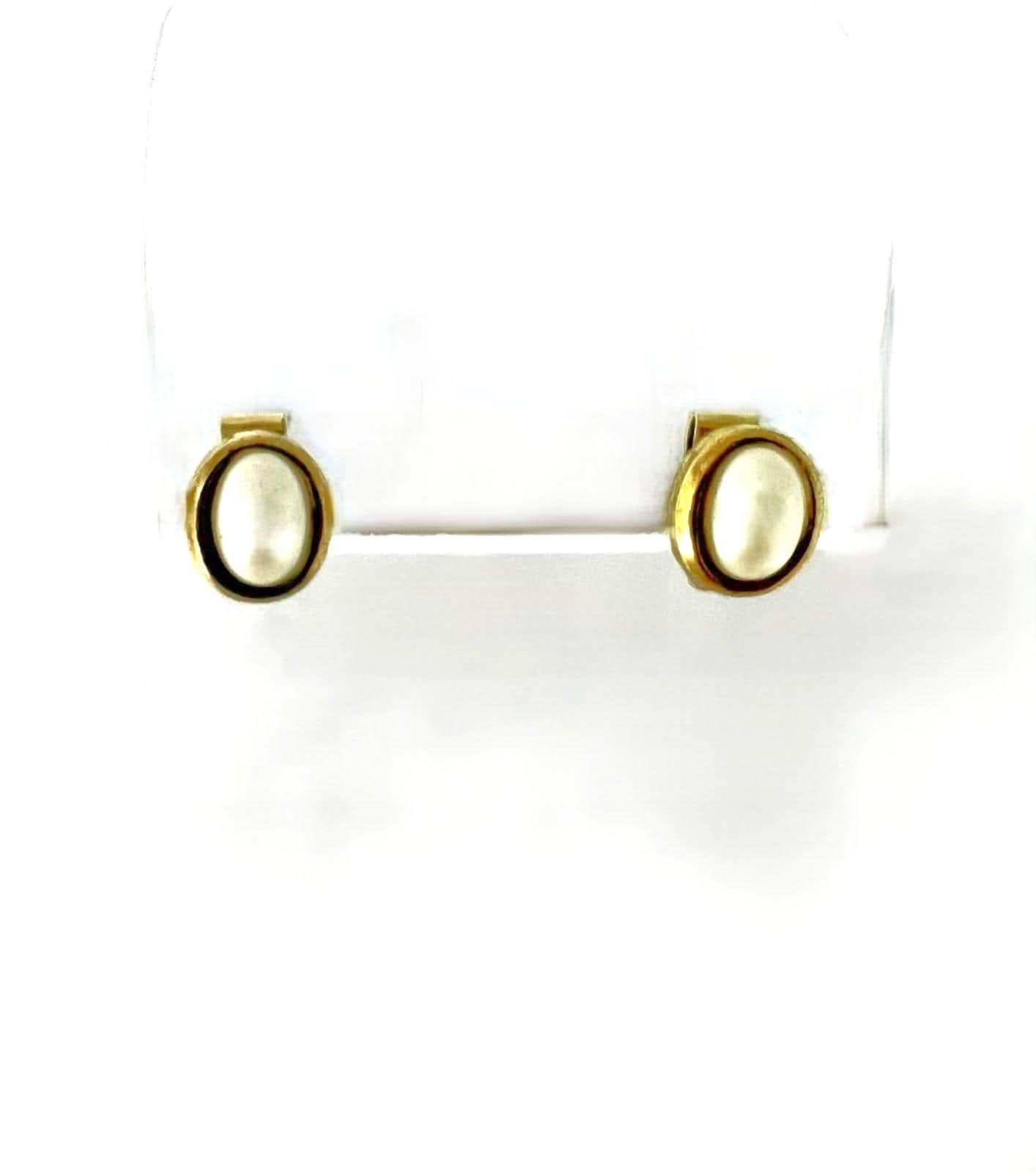 Zeitlos Vintage Vergoldete Ohrclips Mit Perlen - Minimalistisch, 1 cm von TezsahShop