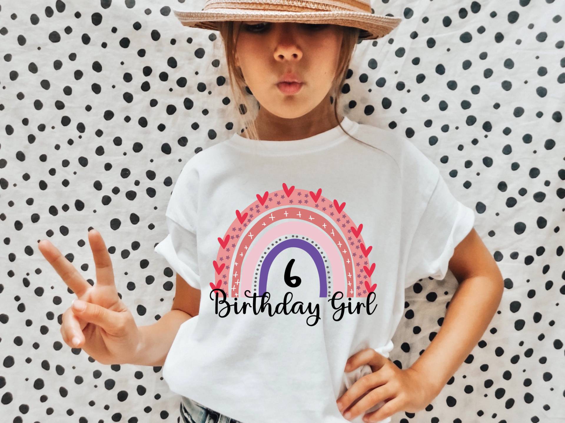 6 Geburtstagskind Shirt, 6. Geburtstag Regenbogen-Geburtstags-T-Shirt, Geschenk Zum Geburtstag, Party Geburtstagsgeschenk Für Mädchen von TezzDesign