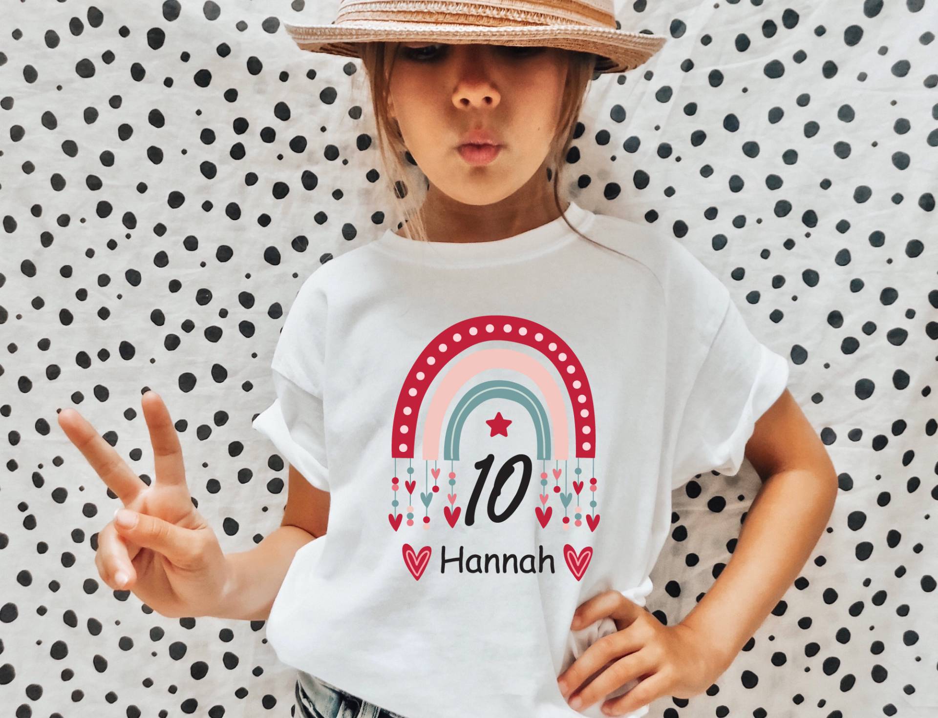 Geburtstag Mädchen Shirt, 10. T-Shirt, Geschenk, Regenbogen 10 Geschenk von TezzDesign