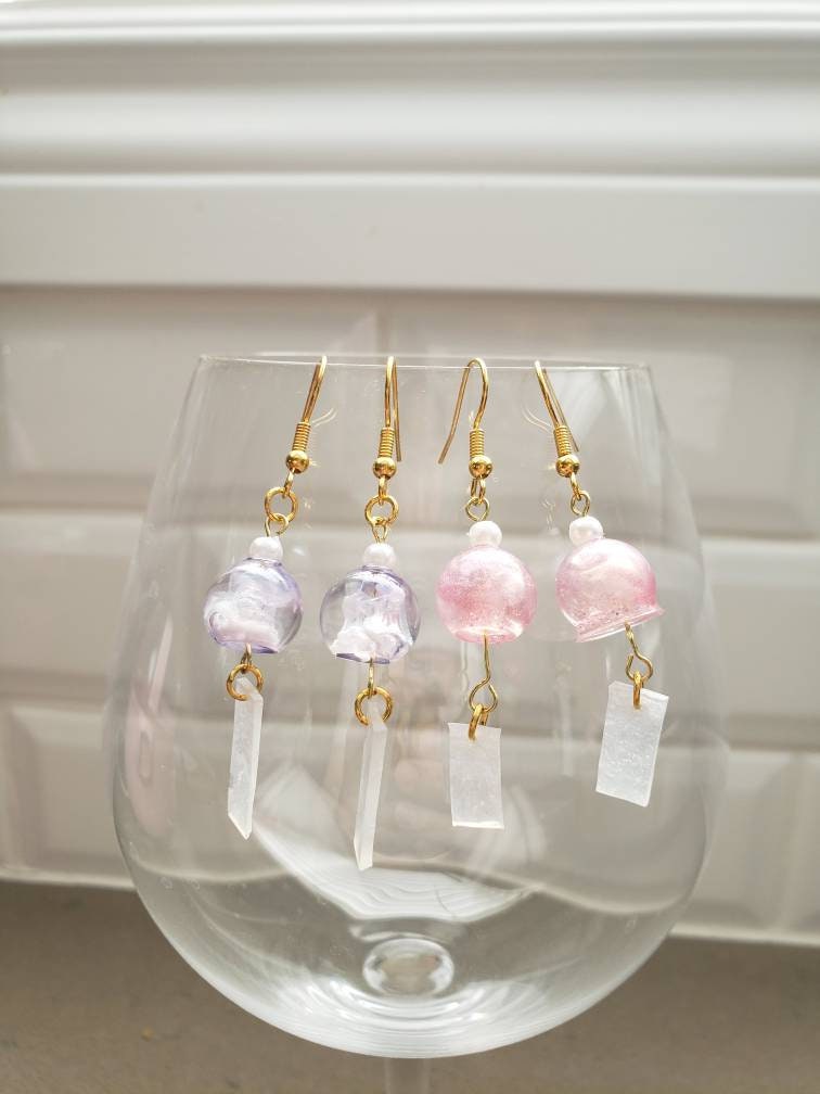 Furin Windspiel Ohrringe, Clip-On Erhältlich von TgigiyTree