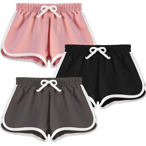 Tgsedr 3er-Pack Kinder Mädchen Kurze Hose Shorts Sporthose Sport Shorts Radlerhose Baumwolle Sommer Gym Kurz Hose von Tgsedr