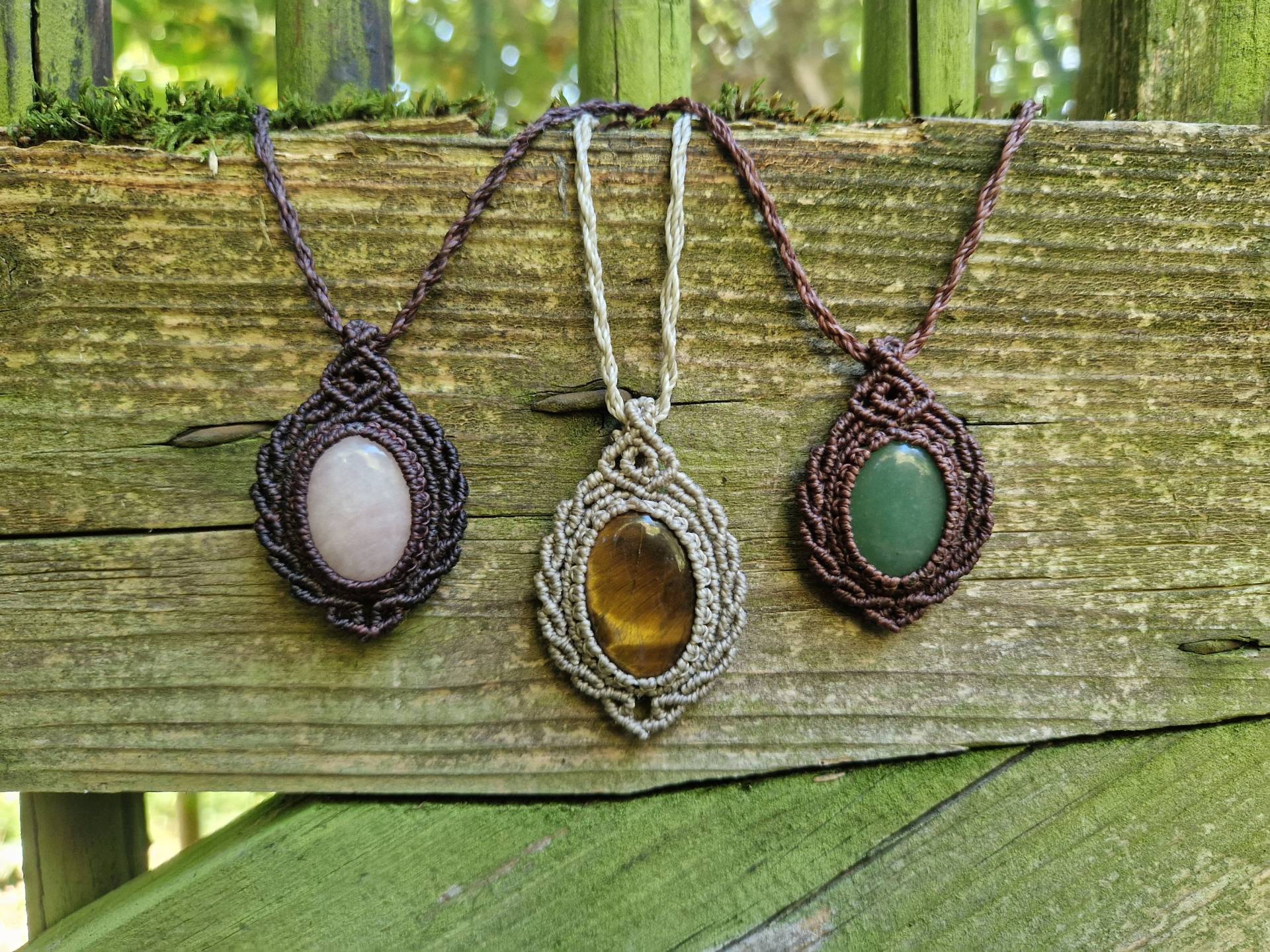 Makramee Edelstein Amulett von ThInksArtByHeart
