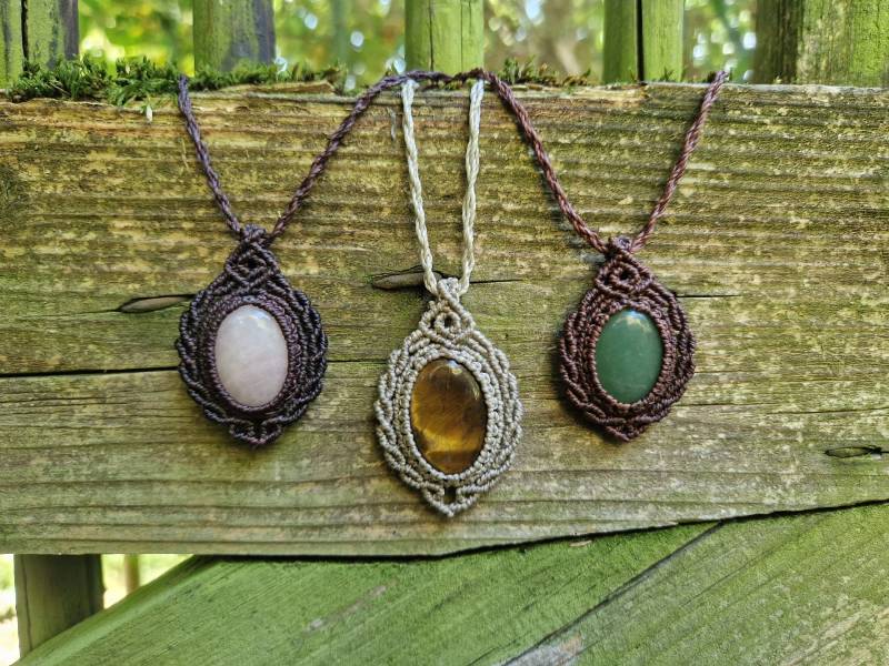 Makramee Edelstein Amulett Makramee Edelstein Amulett von ThInksArtByHeart