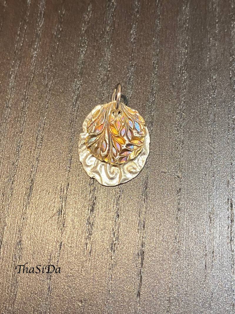 Handmade Stacking Silber Anhänger, Patina-Schicht, Texturiert von ThaSiDa