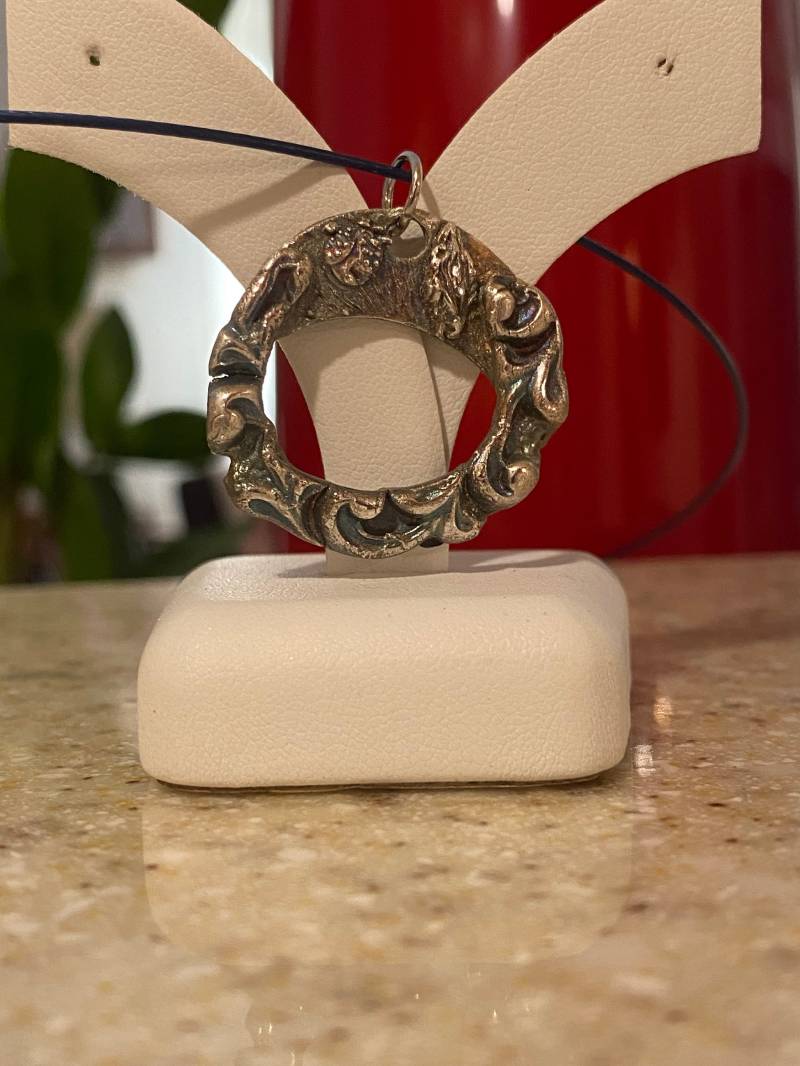 William Morris Silber Anhänger, Jugendstil Blumen Marienkäfer Design von ThaSiDa