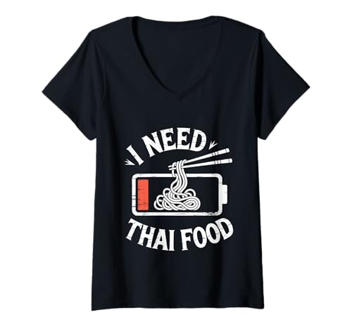 Damen I Need Thai Food Würziger Verlangen -Reisender -Tourist - T-Shirt mit V-Ausschnitt Damen I Need Thai Food Würziger Verlangen -Reisender -Tourist - T-Shirt mit V-Ausschnitt von Thai Tourist Crave Adventure