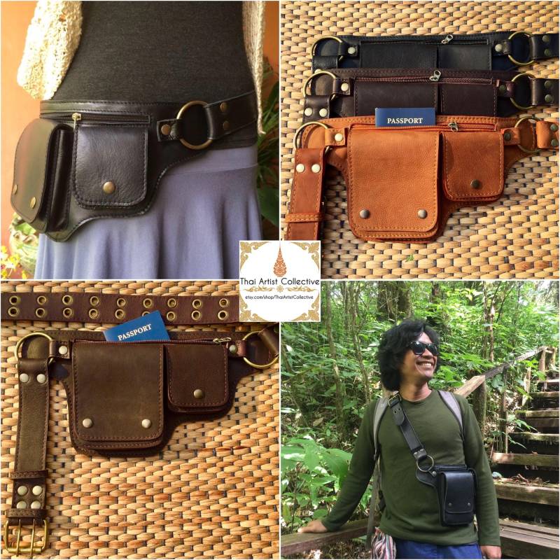 Leder Gürteltasche | Festival Bauchtasche Reise-Gürteltasche Tasche & Beutel ~ Der Hipster Leder Gürteltasche | Festival Bauchtasche Reise-Gürteltasche Tasche & Beutel ~ Der Hipster von ThaiArtistCollective