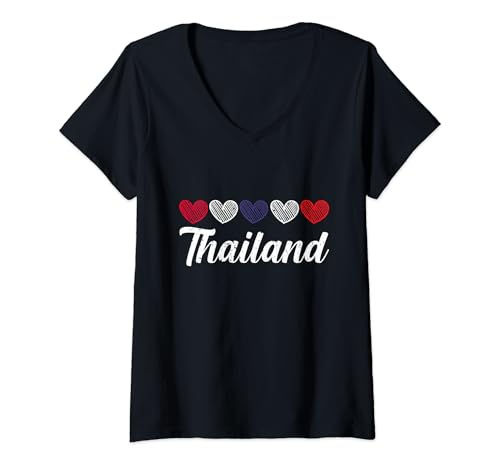 Damen Thailänder Thailand T-Shirt mit V-Ausschnitt Damen Thailänder Thailand T-Shirt mit V-Ausschnitt von Thailänder Thailand Geschenk