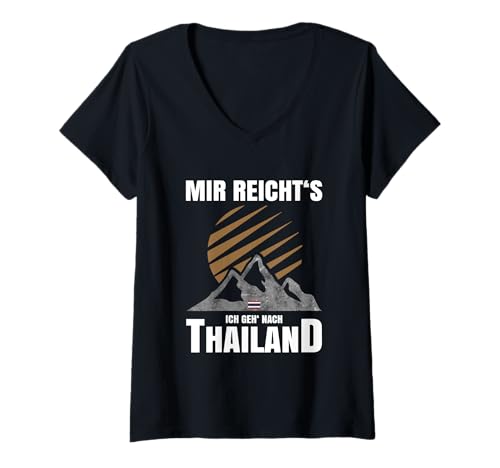 Damen Wanderung Gadgets Backpacking Souvenir Wandern Thailand T-Shirt mit V-Ausschnitt von Thailand Wandern und Backpacking Gadgets