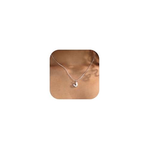 Thaivor Halskette mit Buchstaben-Anhänger in Blasen-Gold, Silber, für Damen, trendiger 14 Karat zierlicher Charm-Anhänger, Namenskette, personalisiertes Schmuckgeschenk für Frauen und Teenager, Small Thaivor Halskette mit Buchstaben-Anhänger in Blasen-Gold, Silber, für Damen, trendiger 14 Karat zierlicher Charm-Anhänger, Namenskette, personalisiertes Schmuckgeschenk für Frauen und Teenager, Small von Thaivor
