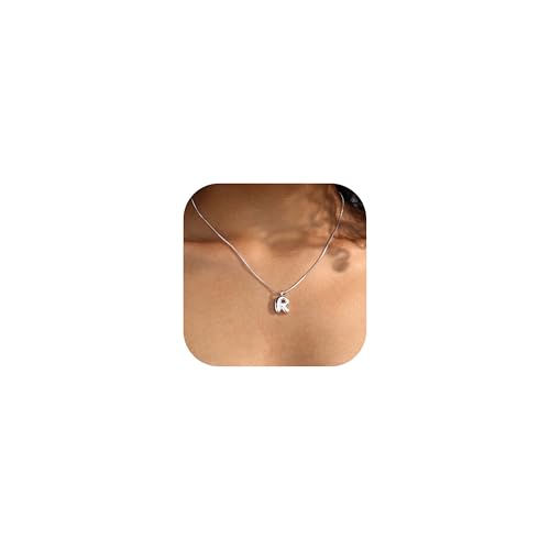 Thaivor Halskette mit Buchstaben-Anhänger in Blasen-Gold, Silber, für Damen, trendiger 14 Karat zierlicher Charm-Anhänger, Namenskette, personalisiertes Schmuckgeschenk für Frauen und Teenager, Small Thaivor Halskette mit Buchstaben-Anhänger in Blasen-Gold, Silber, für Damen, trendiger 14 Karat zierlicher Charm-Anhänger, Namenskette, personalisiertes Schmuckgeschenk für Frauen und Teenager, Small von Thaivor