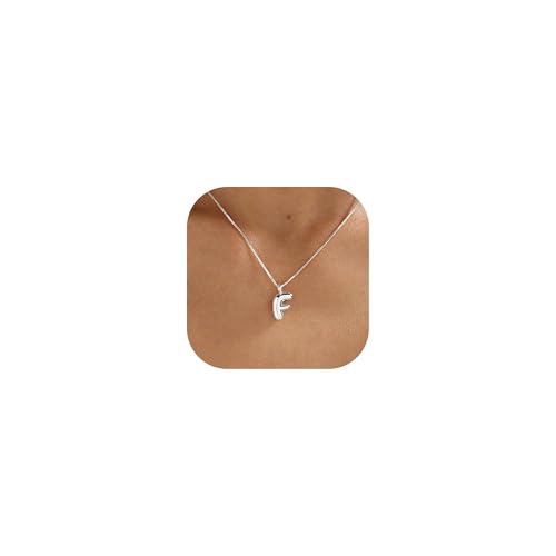Thaivor Halskette mit Buchstaben-Anhänger in Blasen-Gold, Silber, für Damen, trendiger 14 Karat zierlicher Charm-Anhänger, Namenskette, personalisiertes Schmuckgeschenk für Frauen und Teenager, Small Thaivor Halskette mit Buchstaben-Anhänger in Blasen-Gold, Silber, für Damen, trendiger 14 Karat zierlicher Charm-Anhänger, Namenskette, personalisiertes Schmuckgeschenk für Frauen und Teenager, Small von Thaivor