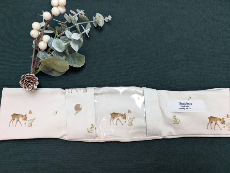 Insulin-Pumpentaschengürtel Für Diabetiker in Creme Farbenen Rehkitz Jersey Mit Sichtfenster. Passend Die Minimed von Thalainys