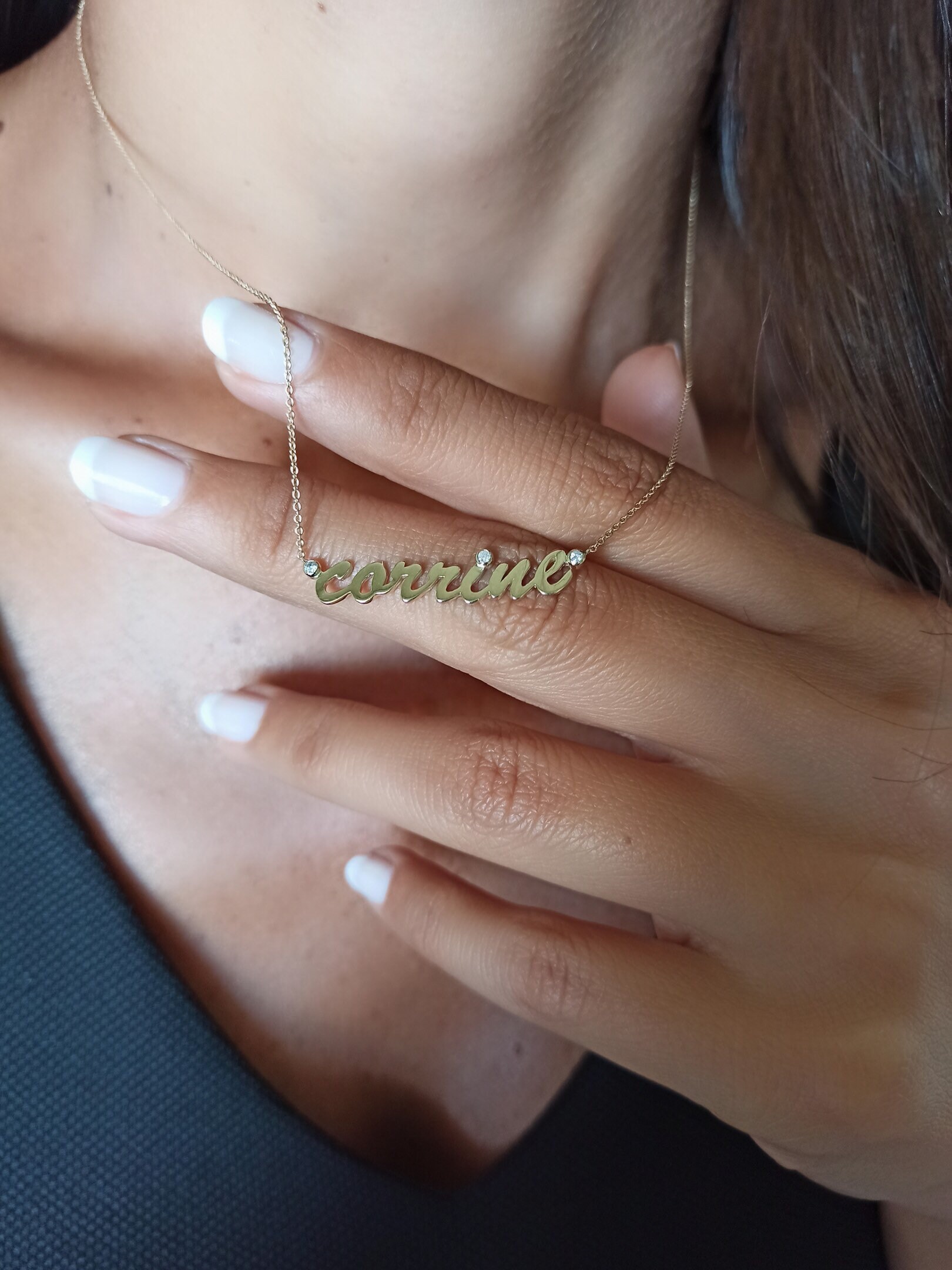 Zierliche Gold Namen Halskette, 14K Monogramm Personalisierte Schmuck, Geburtstagsgeschenk, Brautjungfer Geschenk, Geschenk Für Sie, Jeden Tag von ThaliaFineJewelry