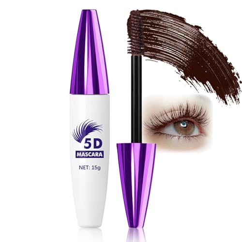 5D Mascara für Volumen & Definition, Braun Wimperntusche für Extrem Lange Wimpern, Wasserfest & Wischfest Wimperntusche für Dichte Wimpern, Glatt Textur, False Lash Effect, Volumizing & Curling Formel 5D Mascara für Volumen & Definition, Braun Wimperntusche für Extrem Lange Wimpern, Wasserfest & Wischfest Wimperntusche für Dichte Wimpern, Glatt Textur, False Lash Effect, Volumizing & Curling Formel von Thalixiry