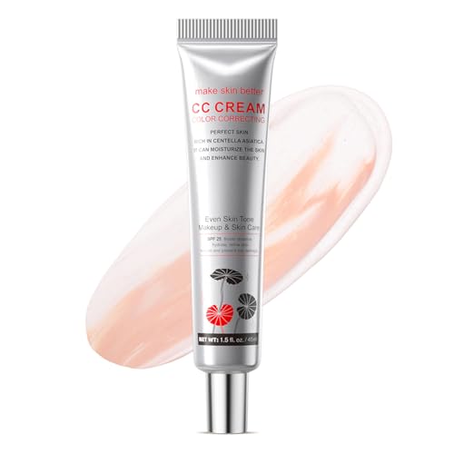 CC Creme mit Centella Asiatica, Farbkorrektur Foundation LSF 25, Getönte Gesichtscreme Strahlender Teint & Feuchtigkeit, Wasserfest & Langanhaltend CC Cream, Concealer Ebenmäßiger Hautton & Hautpflege von Thalixiry