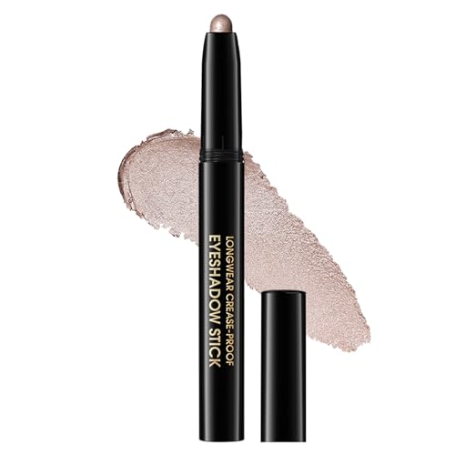 Glitter Eyeshadow Stick, Glitzer Lidschatten Stift Champagne, Hochpigmentiert Shimmer Crayon Eyeliner Creme, Wasserfest & Langlebig Lidschattenstift Metallic Finish, Glänzend Knitterfrei Augen Makeup von Thalixiry