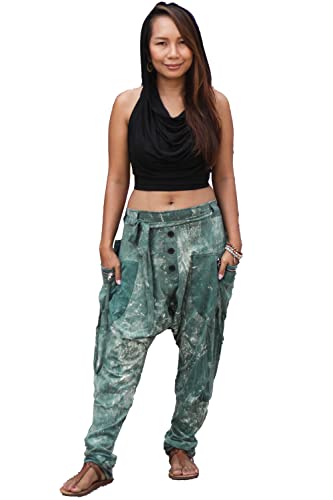 Thaluta Damen Harem Lose Yoga Reise Lounge Hose mit Taschen Casual Boho, Gecko, Einheitsgröße Thaluta Damen Harem Lose Yoga Reise Lounge Hose mit Taschen Casual Boho, Gecko, Einheitsgröße von Thaluta