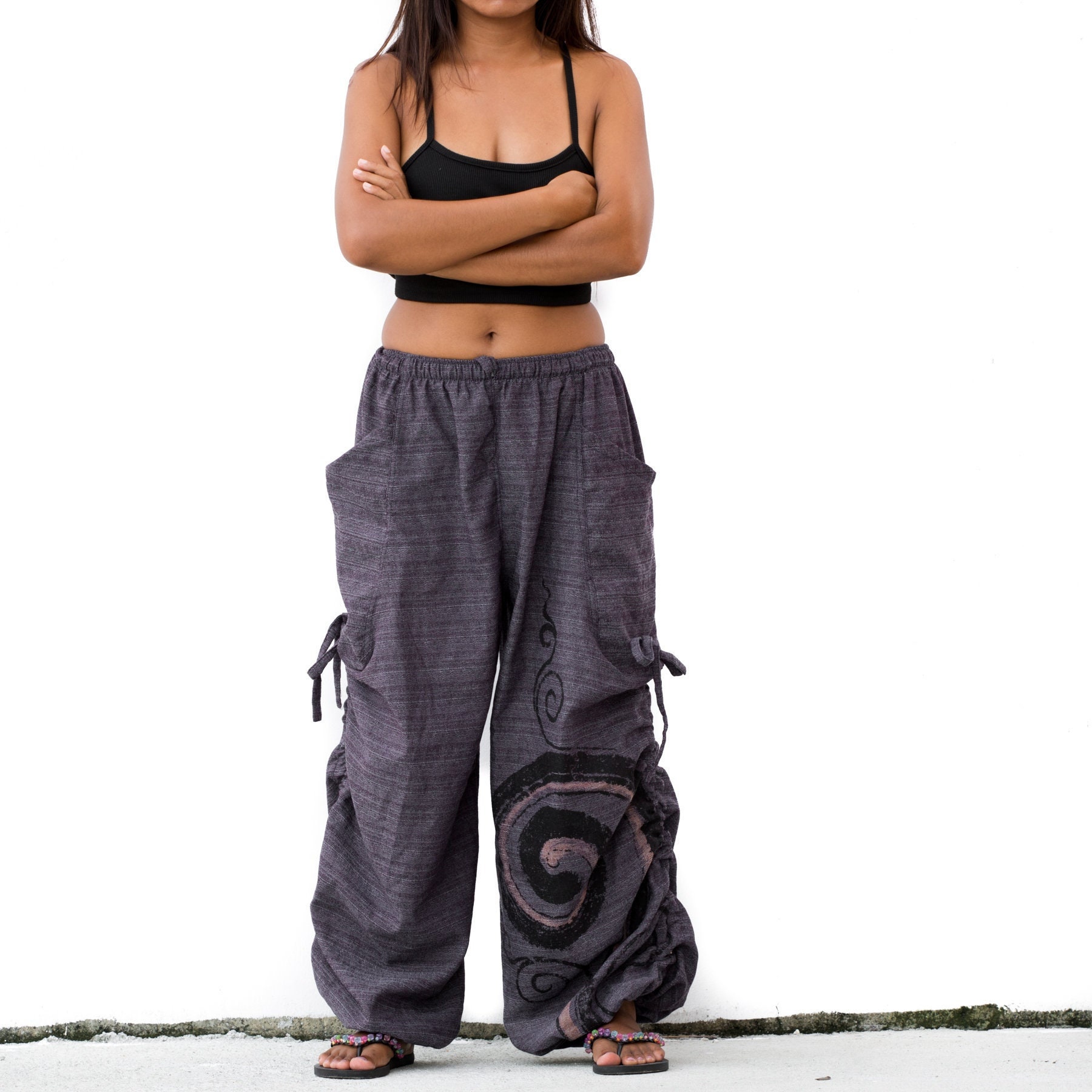 Haremshose Frauen Männer/Boho Yoga Hose 100% Baumwolle von ThalutaBohoWear