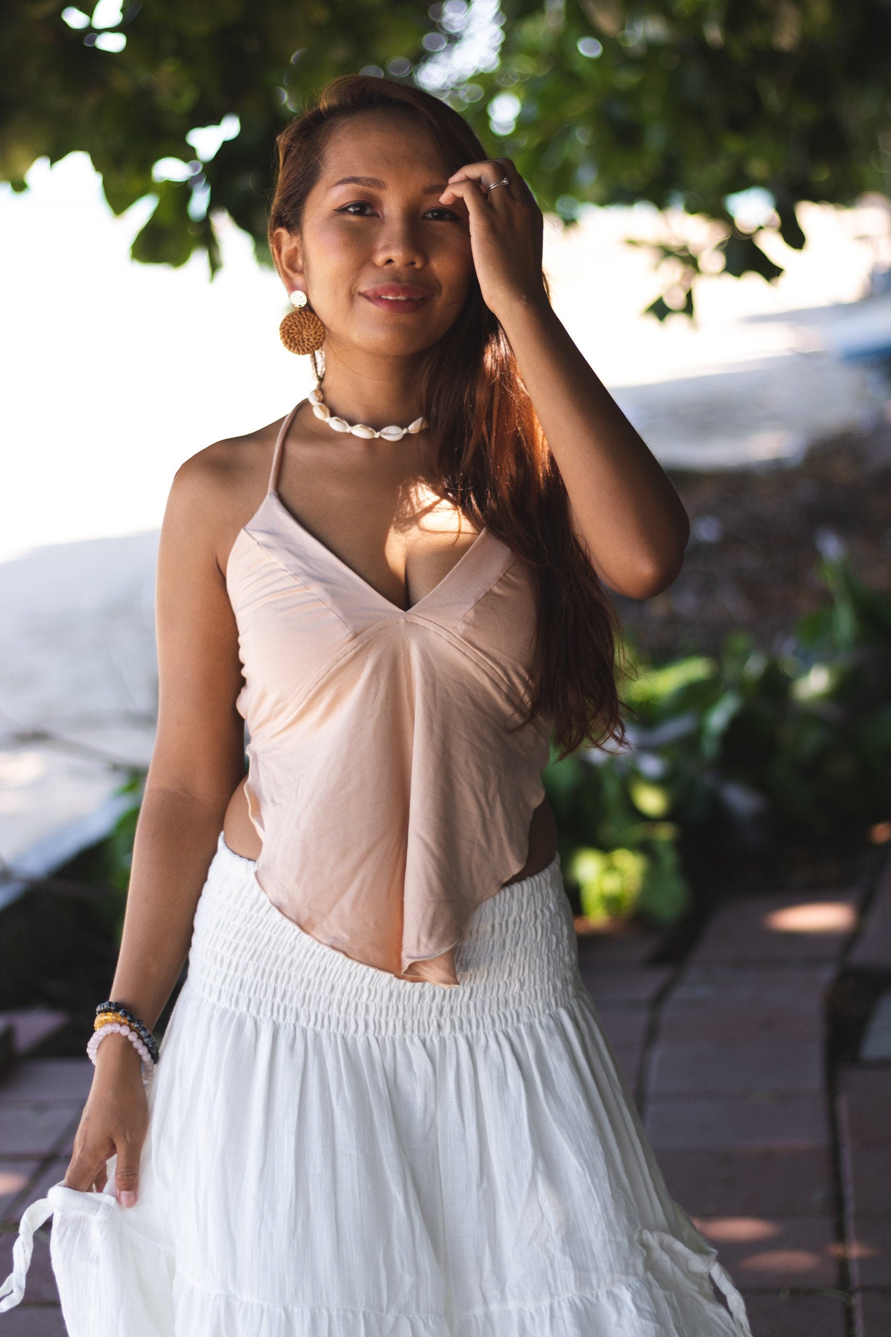 Triangel Crop Top Cami Beige von ThalutaBohoWear