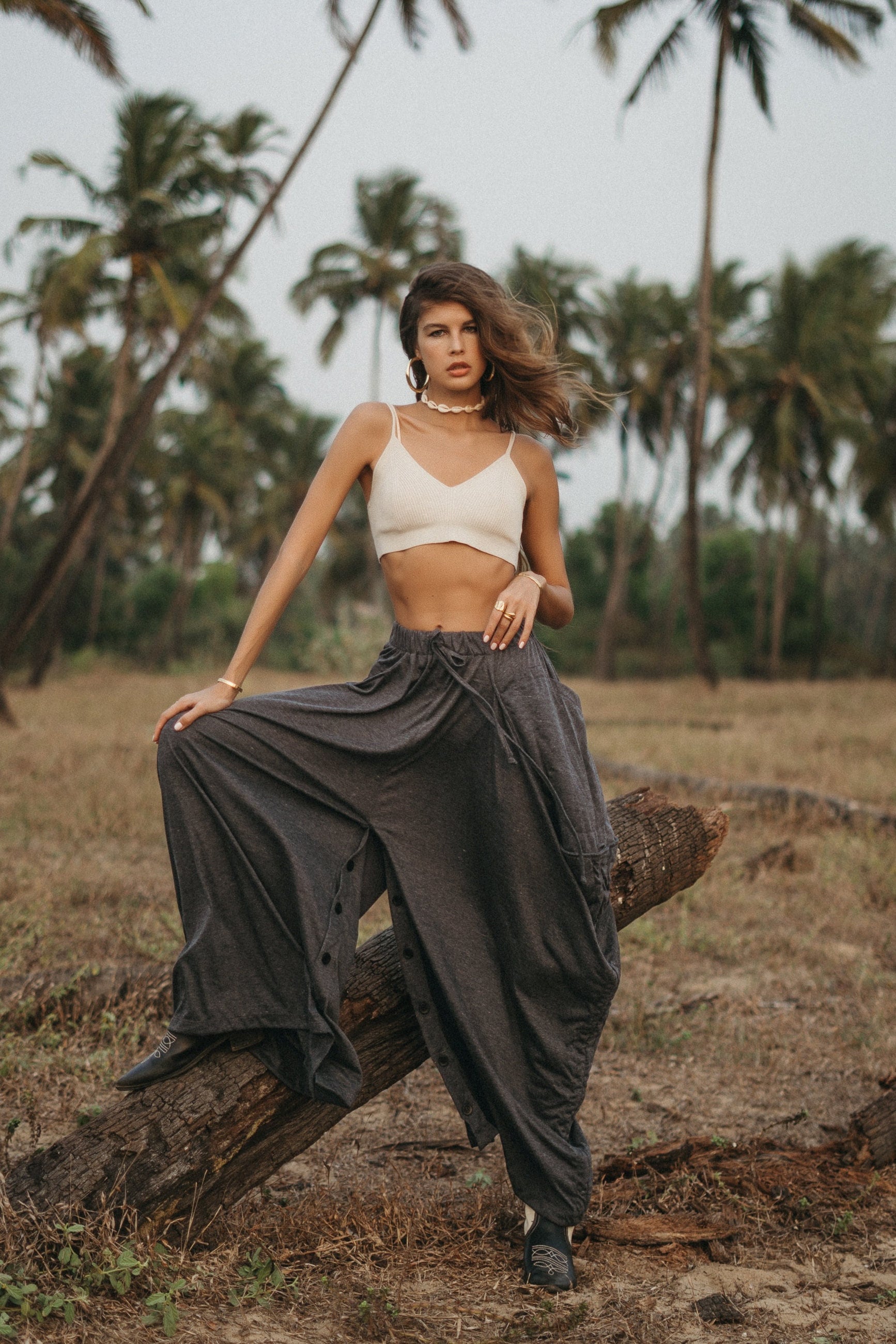 Wandelbarer Maxi Rock Palazzo Hose in Charoal/Superweiche Baumwolle Taschen Passt Für Übergrössen von ThalutaBohoWear