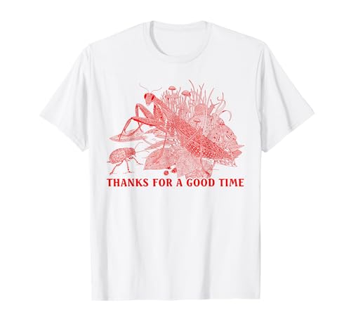 Lustiger Betender Mantis Retro Grafik Männer Frauen Humor T-Shirt Lustiger Betender Mantis Retro Grafik Männer Frauen Humor T-Shirt von Thanks For A Good Time Tee
