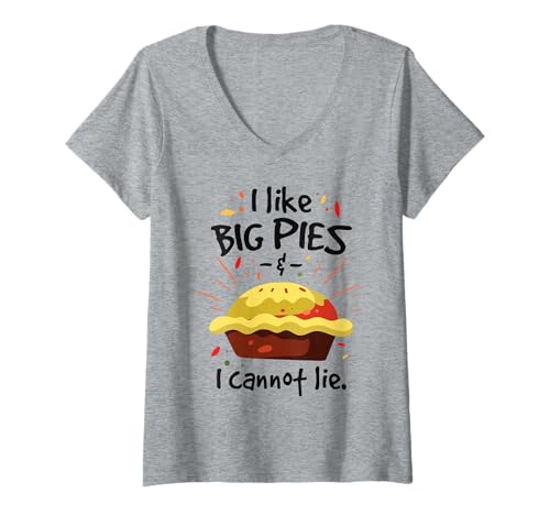 Damen Ich mag große Kuchen und kann Nicht lügen T-Shirt mit V-Ausschnitt Damen Ich mag große Kuchen und kann Nicht lügen T-Shirt mit V-Ausschnitt von Thanksgiving -Abendessen