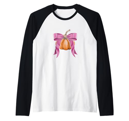 Kokette Schleife Rosa Kürbis Thanksgiving Rustikal Herbst Mädchen Raglan Kokette Schleife Rosa Kürbis Thanksgiving Rustikal Herbst Mädchen Raglan von Thanksgiving Fall Themed Small Gifts INC
