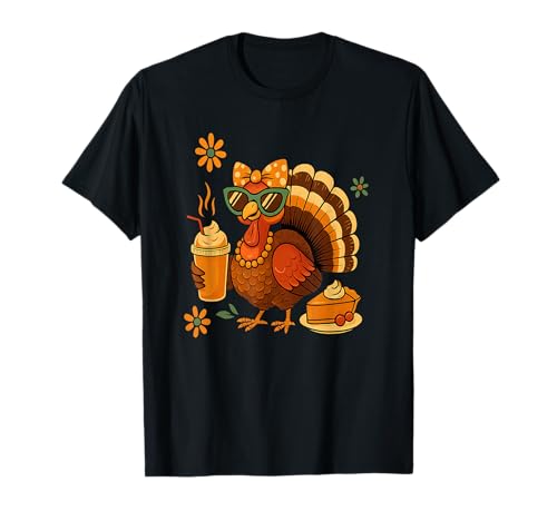 Trinken Kaffee Schleife Thanksgiving Damen Türkei Tag T-Shirt Trinken Kaffee Schleife Thanksgiving Damen Türkei Tag T-Shirt von Thanksgiving Family Association
