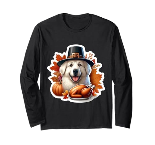 Thanksgiving, große Pyrenäen-Hundebesitzerin, Liebhaberin, lustige Truthahn-Mama Langarmshirt von Thanksgiving Great Pyrenees Dog Owner Products