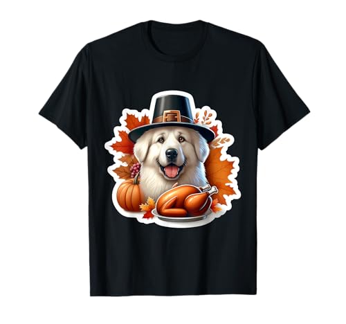 Thanksgiving, große Pyrenäen-Hundebesitzerin, Liebhaberin, lustige Truthahn-Mama T-Shirt von Thanksgiving Great Pyrenees Dog Owner Products