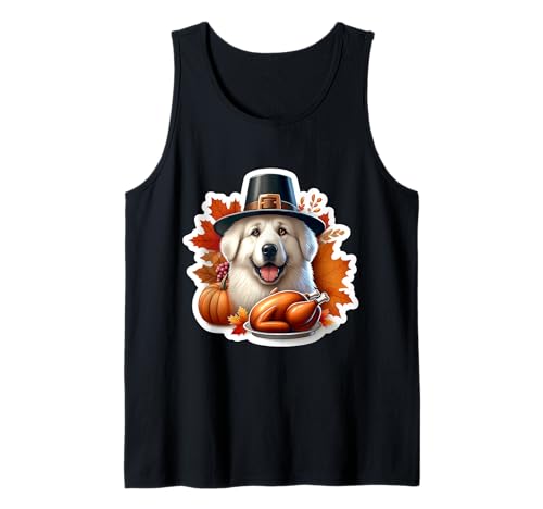 Thanksgiving, große Pyrenäen-Hundebesitzerin, Liebhaberin, lustige Truthahn-Mama Tank Top von Thanksgiving Great Pyrenees Dog Owner Products