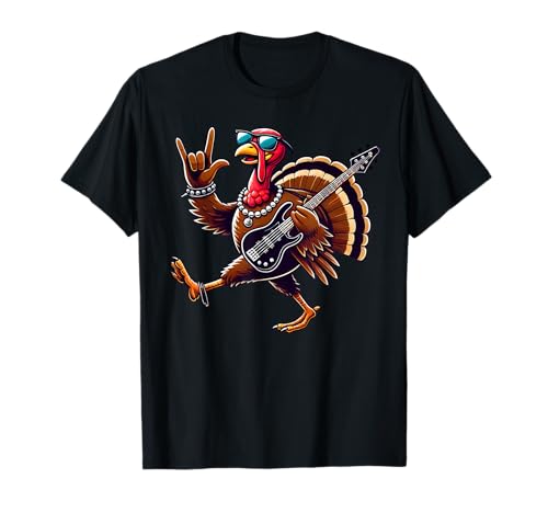 Rock n Roll Truthahn-Kostüm Lustiges Erntedankfest Damen Herren T-Shirt Rock n Roll Truthahn-Kostüm Lustiges Erntedankfest Damen Herren T-Shirt von Thanksgiving Guitar Turkey Outfits For Kid Boy Gir