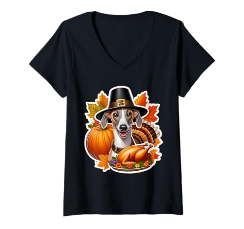 Damen Thanksgiving Italienischer Windhund Hundebesitzer Liebhaber Lustig Truthahn T-Shirt mit V-Ausschnitt Damen Thanksgiving Italienischer Windhund Hundebesitzer Liebhaber Lustig Truthahn T-Shirt mit V-Ausschnitt von Thanksgiving Italian Greyhound Dog Owner Products
