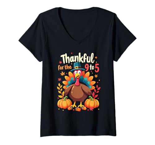 Damen Thanksgiving Office Squad Dankbarer Admin-Assistent T-Shirt mit V-Ausschnitt Damen Thanksgiving Office Squad Dankbarer Admin-Assistent T-Shirt mit V-Ausschnitt von Thanksgiving Office Thankful Admin Assistant