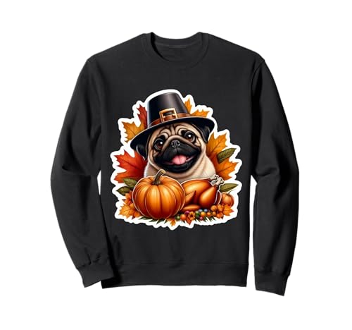 Thanksgiving Mops Hund Besitzer Liebhaber Lustiger Pilger Türkei Mama Sweatshirt von Thanksgiving Pug Dog Owner Products
