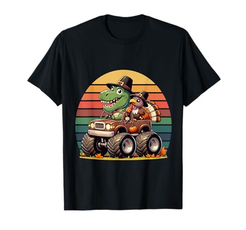 Retro Monster Truck Dinosaurier Türkei Herbst Herbst Damen Herren T-Shirt Retro Monster Truck Dinosaurier Türkei Herbst Herbst Damen Herren T-Shirt von Thanksgiving Riding Monster Truck Outfit